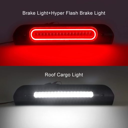 Mynoway Luz de Freno Tercera (Tercera luz de freno) LED Roja + Blanca de Repuesto para Ram 1500 2002-2008, Ram 2500/3500 2003-2009, Luz de Alto Montaje Central de Freno de Parada de Carga con Junta de Sellado, Orificios de Ventilacion - Imagen 2