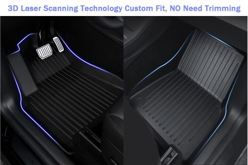 Tapete para Piso modelo Y ï¼† Almacenamiento ï¼† Respaldo ï¼† Forro de Carga Compatible con Modelos Tesla Modelo Y de 5 Asientos 2020 2021 2022 2023, Proteccion para Todo Clima, Juego Personalizado Antideslizante Resistente al Agua 3D - Imagen 7