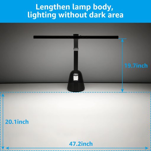 Luces de Piano ESCENA para Piano Vertical, 12W Profesional Led de Cuidado Ocular con Atenuacion Automatica, 3000K-6000K, Temporizador de 2H CRI 95, Luz de Soporte para Musica Regulable, Base Estable, Certificado ETL, Negro - Imagen 4