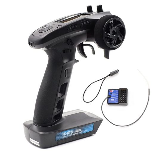 Control Remoto Flysky FS-GT5 de 6 Canales con Receptor de Giro FS-BS6 2.4G para Coche Buggy Crawler Barco Tanque