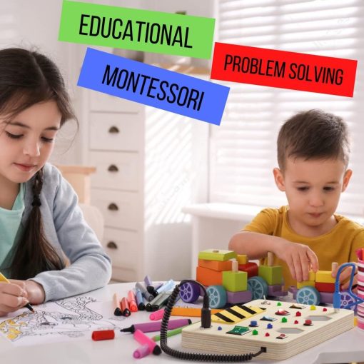 Tablero de Actividades Montessori Crown Display para Ninos Pequenos Juguetes Sensoriales de Madera para Ninos Pequenos con Botones LED Iluminados Cables Enchufables Regalos para Bebes de 3 Anos - Juguetes Educativos para Ninos y Ninas - Imagen 5