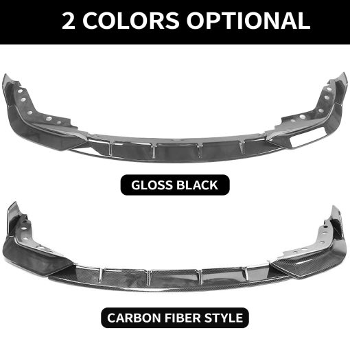 Aleron delantero AAriguthel G20 compatible con 2019-2022 3 Series G20 Sedan 320i 330i 330e M340i 318d 320d 330d 3Pcs Lip Chin Spoiler Gloss Black Front Bumper - Imagen 7
