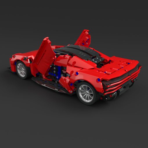 Set de coches de carreras ShupBear Creator Red Speed Champions MOC, modelo coleccionable para adultos, bloques de construccion 1208 piezas - Imagen 7