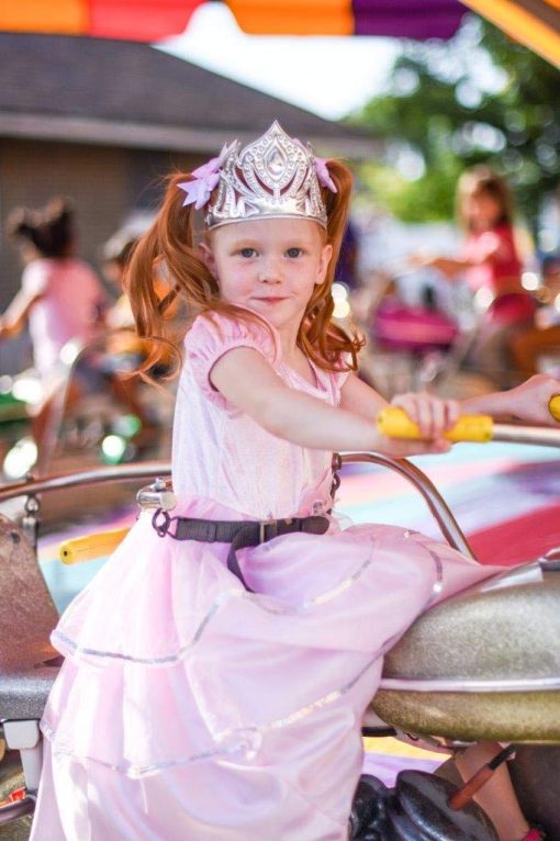 Disfraz de princesa rosa real Little Adventures para ninas (Talla Grande 5-7 anos) - Vestido de fiesta y juego de fantasia para ninos lavable a maquina sin purpurina - Imagen 6