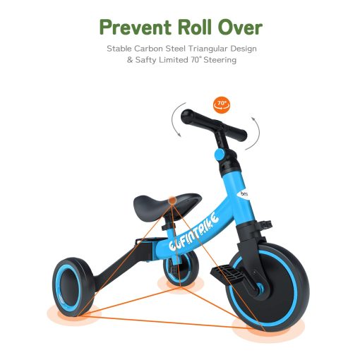 Bicicleta para ninos besrey 5 en 1 para ninos de 1 a 4 anos, triciclo para ninos, juguete para nino y nina, entrenamiento de equilibrio, pedales desmontables - Imagen 5