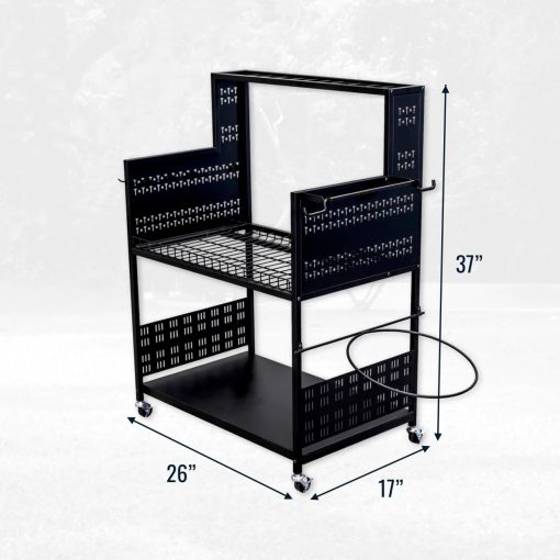 Carrito Grande de Limpieza con Ruedas, Carro de 3 Niveles para Detallado de Autos, Camiones, SUV, Barcos, y RV, Porta Pulidoras Carrito de Limpieza Rodante, 37 in x 17 in x 26 in, Acero Solido Soporta 250 lbs - Imagen 2