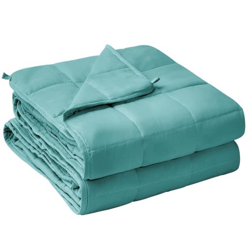 Manta Ponderada yescool para Adultos (20 lbs, 88? x 104?, Teal) Manta Pesada de Enfriamiento para Dormir Perfecta para 190-210 lbs, Tamano Queen Manta Transpirable con Perlas de Vidrio Premium, Lavable a Maquina - Imagen 2