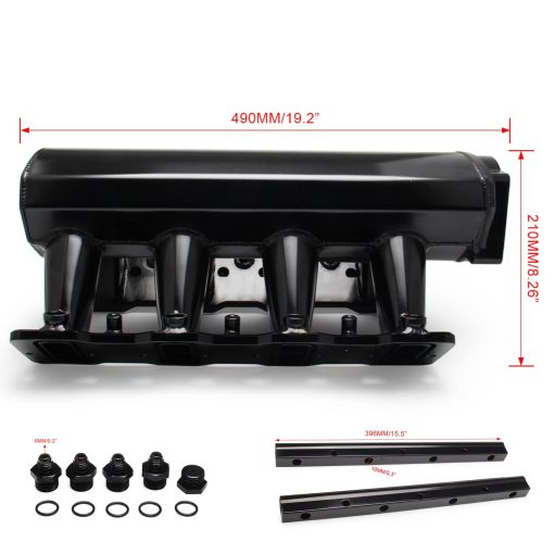 Intake Manifold POSENG para LS Cathedral Port Heads para LS1 LS2 LS6 EFI Compatible con Chevy Corvette/SSR/TrailBlazer SS, para Pontiac Firebird/GTO, para Cadillac CTS, para Saab 9-7X Aero (Negro 102MM) - Imagen 3