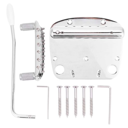Juego de Puente de Guitarra, Aleacion de Zinc Banada en Cobre + Altura de Puente de Montura de Acero Ajustable, para Guitarras Mustang Guitar - Imagen 6
