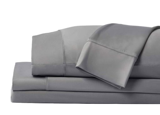 Juego de sabanas de rendimiento original SHEEX, sabana refrigerante con 1 sabana plana, 1 sabana ajustable y 2 fundas de almohada King, King/California King, Grafito