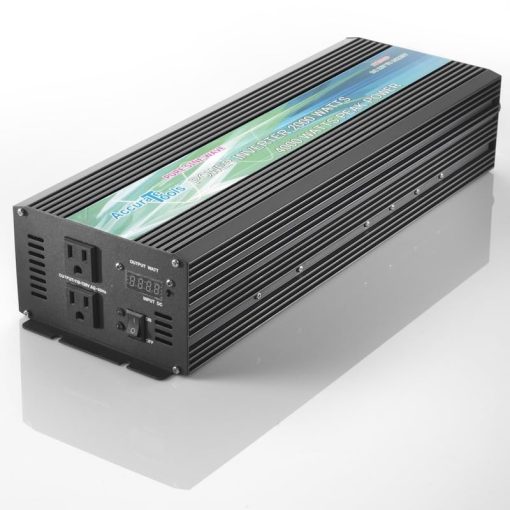 Inversor de corriente de onda sinusoidal pura de 2000W DC 12V a AC 110V con medidor LED de entrada DC y potencia de salida