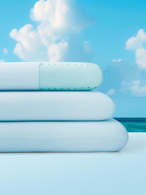 Almohada de espuma viscoelastica refrigerante SLEEP ZONE - Inodora, transpirable, amigable con la piel con soporte superior para dormir boca arriba, boca abajo o de lado, esencial para el hogar, hotel, hospital (Azul, King, Pack de 2) - Imagen 2