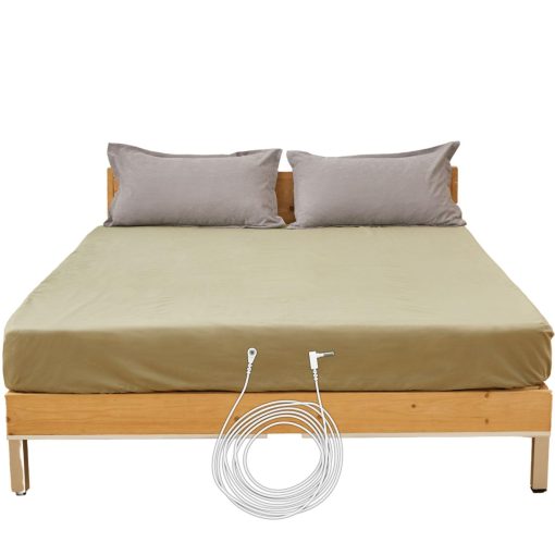 Sabana de conexion a tierra, 95% algodon y 5% de fibras de plata, reduce la inflamacion, el insomnio y el dolor, tamanos Twin/Full/Queen/King (King (78" X 80"))