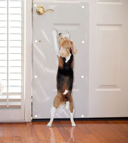 Protector de Puerta para Perros Deluxe de LAMINET - Protegete a tus puertas y paredes con nuestro resistente y flexible protector de plastico - (36L x 16W - PULGADAS)