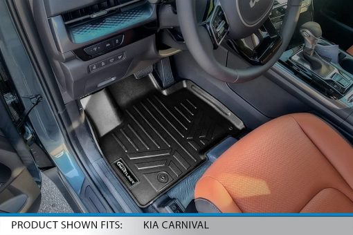Conjunto de tapetes de piso a medida para la primera fila SMARTLINER All Weather Compatible con Kia Carnival 2022-2023 (Se adapta a todos los modelos) - Imagen 2