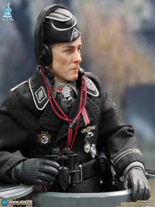 Figura de Accion de Escala 1/12 de 6 Pulgadas de Regalo de Juguetes Modelo de Capitan de Tanque del Equipo de la Bandera de la Guardia Alemana de la Segunda Guerra Mundial, Negro - Imagen 4