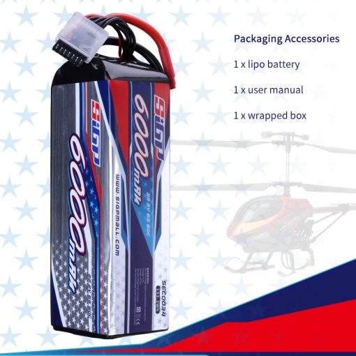 Bateria Lipo SIGP 5000mAh 22.2V 80C para RC Helicoptero Avion FPV Drone Quadcopter Competicion Hobby - Imagen 7