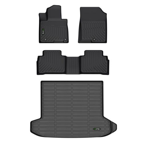 Tapetes y forro de maletero para Hyundai Tucson 2022-2024 HAFIDI para todas las condiciones meteorologicas (No modelos hibridos) Juego completo a la medida - Negro
