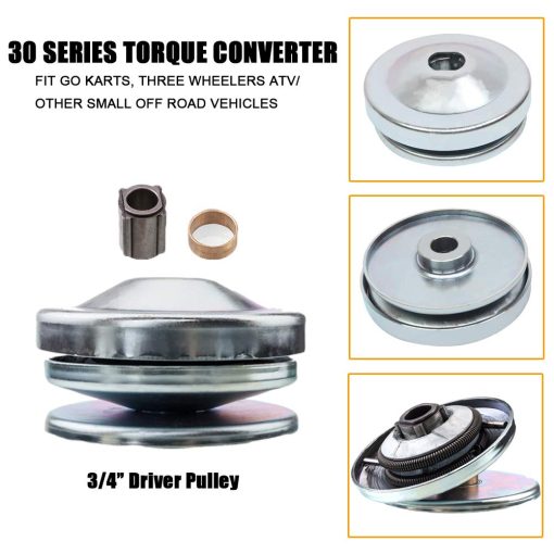 MOOSUN 30 Series 6.5 HP Go Kart Mini Bike Torque Converter Clutch Driver Pulley Replacement Comet Manco 212CC 3/4" Bore 10T #40/41/420 China (Completo Juego de Conversion de Torque de 3/4") - Imagen 3