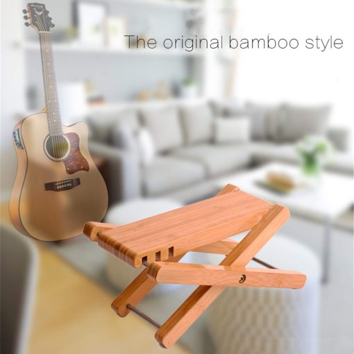 Miwayer Bamboo 4 Gears Adjustable Upscale Guitar Foot Rest Non-Slip Foot Stool Foldable Footrest from 4.5" up to 8"?Accessory for Classical Acoustic Guitar Part - Imagen 6