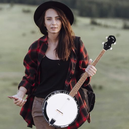 Set de Banjo de 5 Cuerdas ADM Banjo de Tamano Completo con Cabeza de Tambor Remo, Afinador de 5? Engrane, Kit de Banjo para Principiantes con Espalda Cerrada, Paquete de Regalo, Clases Gratis y Accesorios de Inicio para Adulto Adolescente, Tamano Grande - Imagen 9