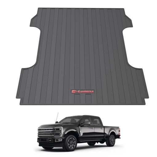 Tapete para cama D-Lumina compatible con Ford F250 F350 F450 Super Duty Crew Cab de 2017-2024 con camas de 6.8 pies - Forro para cama de camion pesado 3D TPV, Proteccion resistente impermeable para todas las condiciones climaticas Guardabarros de carga - Imagen 8