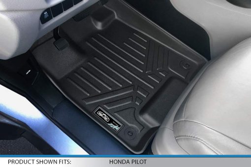 SMARTLINER Juego de tapetes a medida para 3 filas de Honda Pilot Elite 2016-2022 - Negro - Imagen 2