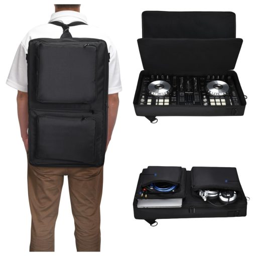 Estuche de almacenamiento para controlador de DJ Nbike para Pioneer DDJ-SR 2 Bolsa de hombro Mochila Forro interno engrosado Anti-impacto Puede colocar computadora Multifuncional Fiesta Actuacion de calle Al aire libre Bolsa de DJ portatil
