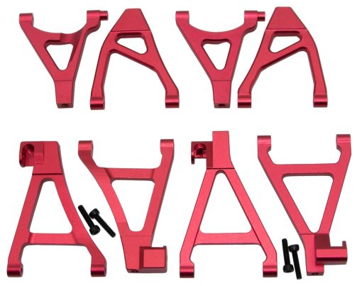 Upgrade Compatible with Traxxas 1/16 E-REVO Mini Slash - Juego completo de piezas de aluminio (Rojo) - Imagen 3
