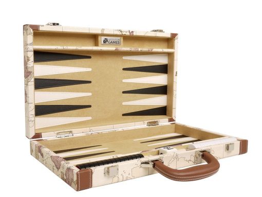 ¡Nuevo! - Set de Backgammon de Mapa de Lujo de 15 pulgadas - Tablero Blanco - Imagen 7