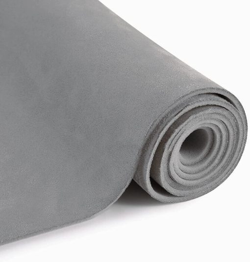 Tela para cabezal color gris MOTUKA de 118" L x 60" W con respaldo de espuma - Tela de micro gamuza para automoviles/hogar para reemplazo/reparacion/hazlo tu mismo