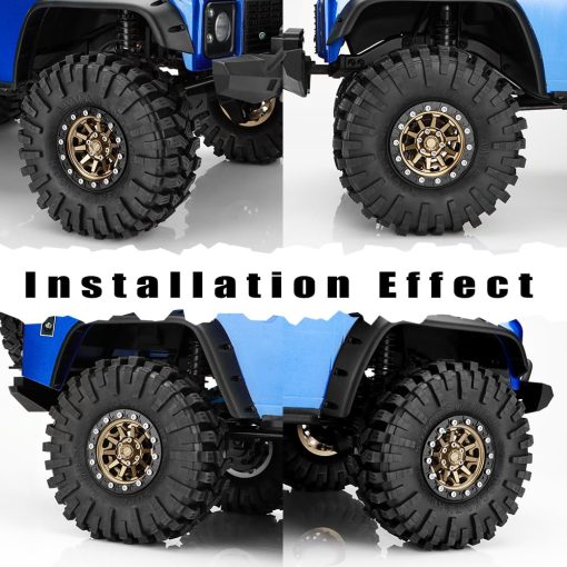 Llantas Beadlock de 1.9 pulgadas de aluminio de EPINON con Buje de Rueda de 10 radios para RC Crawler TRX4 TRX6 Axial SCX10 I II III 90046 AXI03007 Redcat GEN7 GEN8 RC4WD D90 (Cafe) - Imagen 6