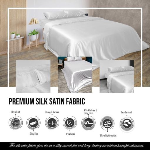 Edredon de saten sedoso Cloud Fino | Puntada en caja | 300 GSM | Edredon hipoalergenico | Suave edredon de cama | Lavable a maquina | Ropa de cama acolchada sexy - Twin/Twin XL Negro - Imagen 4