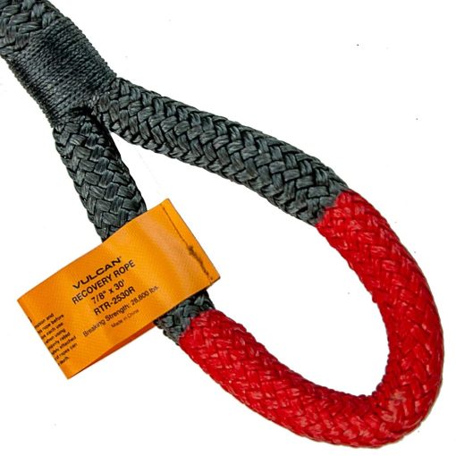 Cuerda de Recuperacion Off-Road VULCAN - 7/8 Pulgada x 30 Pies - Ojos Rojos - Resistencia de Rotura de 28,600 Libras - Incluye Bolsa de Almacenamiento Ventilada - Imagen 3