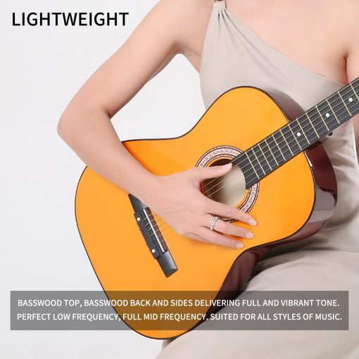 Guitarra Acustica de Madera BESYOU de 30" con Estuche, Libro de guitarra y Accesorios para Ninos/Ninas/Chicos/Principiantes (Natural) - Imagen 6
