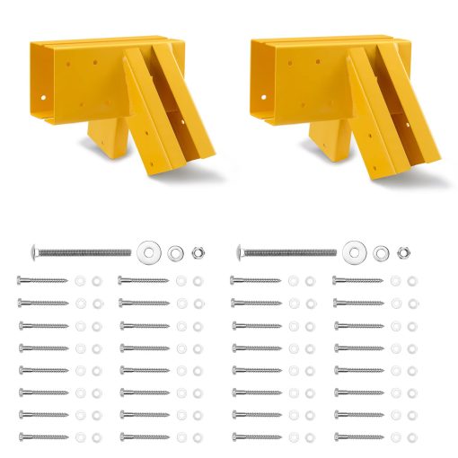 ONECHOI Soporte para Columpios 10" - Kit de Herrajes para Columpio con Construccion de Perno a Traves de Placas de Soporte de Columpio de Madera DIY de Acero de 3 mm de Grosor - Proteccion Maxima de la Seguridad de los Ninos (Paquete de 2) - Imagen 2