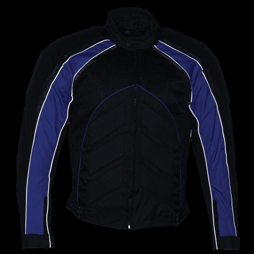 Chaqueta de moto hibrida para hombres NexGen SH2153 en negro y azul - Talla Mediana - Imagen 5