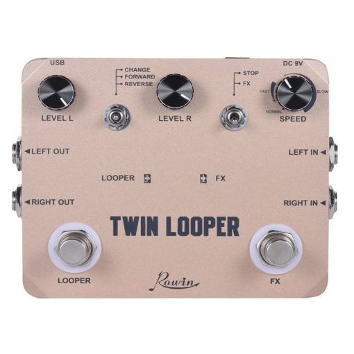 Estacion de Loop Twin Rowin Pedal de Efecto de Guitarra Electrica para Guitarristas Dorado