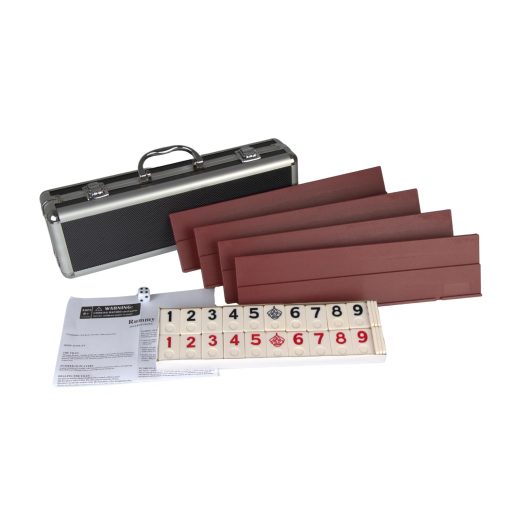 Juego de Rummy de Viaje Premium Tradeopia con Estuche de Aluminio, 106 Fichas de Rummy, Adecuado para Cumpleanos, Aniversario, Ano Nuevo