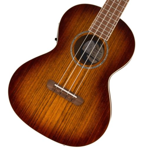 Ukelele Tenor Fender Rincon, Acabado Cognac Envejecido, con Funda de Transporte