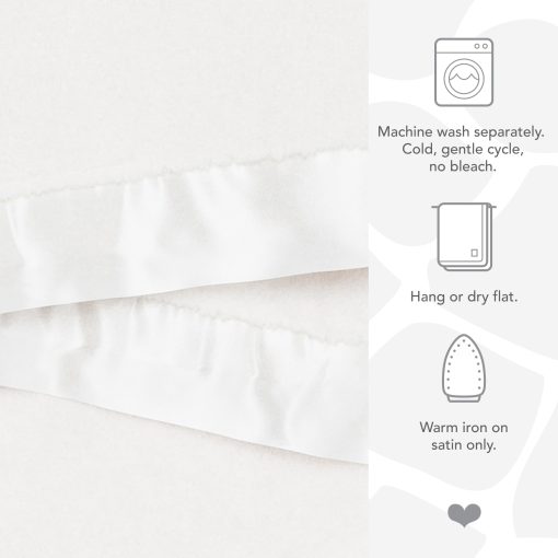 Cobija para bebe de Little Giraffe - Cobija suave de lujo con ribete de saten - Cobija para cochecito de bebe - Esenciales para recien nacidos y regalos de bebe - 29x35" - Crema - Imagen 4