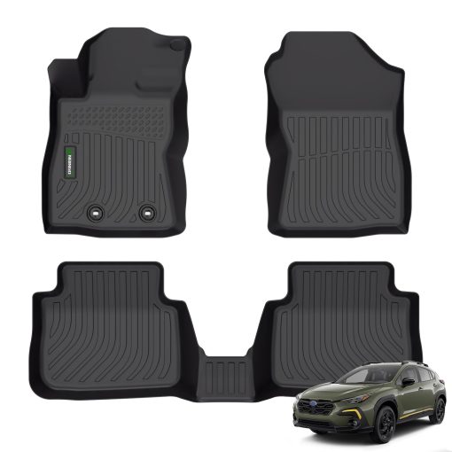 Tapetes de piso personalizados ANBINGO para Subaru Crosstrek 2024 & Subaru Impreza 2024 Proteccion impermeable para todo clima TPE Alfombrillas para pisos de automoviles antideslizantes a prueba de agua Set de 1ra y 2da fila Accesorios Negro