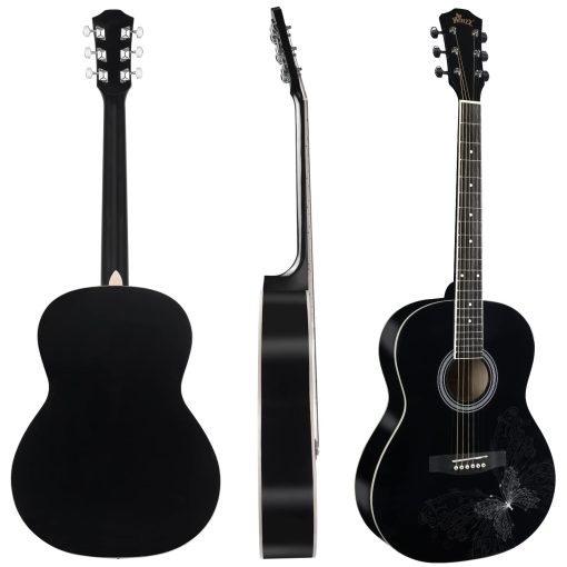 Guitarra Acustica WINZZ AF227A de 39 Pulgadas con Kit Completo, Elegante Mariposa - Imagen 4