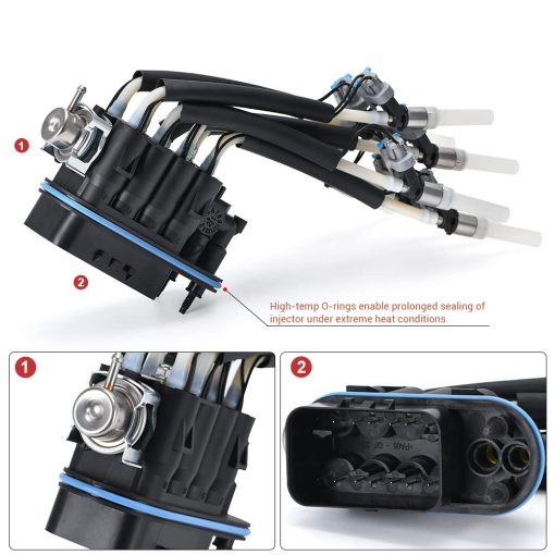 Inyector de combustible de araña central PTNHZ FJ504 con soporte, conversion de SCPI a MFI, reemplazo de 19210687 FJ10566 217-3029 89060440 compatible con Chevrolet GMC V8 5.7L 5.0L 96-02 - Imagen 2