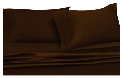 Juego de Sabanas Royal Hotel Bedding Solid Chocolate Split-King: Sabanas Tamano Cama Ajustable King, Juego de 5 Piezas, 100% Algodon, 300 Hilos, Sabana Lisa, Bolsillo Profundo