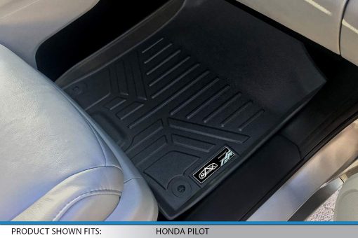SMARTLINER Juego de tapetes a medida para 3 filas de Honda Pilot Elite 2016-2022 - Negro - Imagen 3
