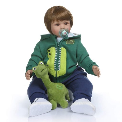 Muñeca Bebe Reborn Realista de 60cm Fridolin con Pelo Largo, Suave Silicona, Juguete para niñas de 3+ (Gemela) - Imagen 2