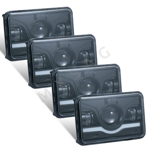 Faros Frontales Cuadrados Blancos HI/LO Beam Compatible con Dodge Challenger/Charger/Dar Chevrolet Chevelle/Corvette/Nova Ford Galaxie Oldsmobile Cutlas Pontiac GTO Barracuda 4 unidades 4" x 6"
