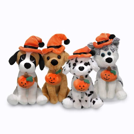 Peluche Halloween Pawpals 8 pulgadas Perrito de Peluche Viene con Sombrero y Calabaza de Halloween - Calabaza para Ninos en esta Fiesta (Variedad de Perritos de Halloween)