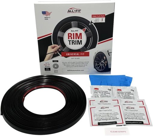 Tiras de Proteccion para Llantas All-Fit Rim Trim para Prevenir Rasgunos de Cordones y Aranazos en las Llantas - Hechas en los EE. UU. - Ajuste Universal (Negro) - Imagen 7